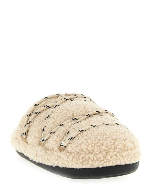 Moon Boot Natural 'Teddy Slipper' Mules
