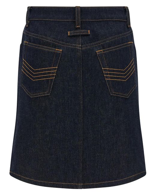 Jean Paul Gaultier Blue 'Denim Mini Skirt With Cuts And Turn Up' Skirt