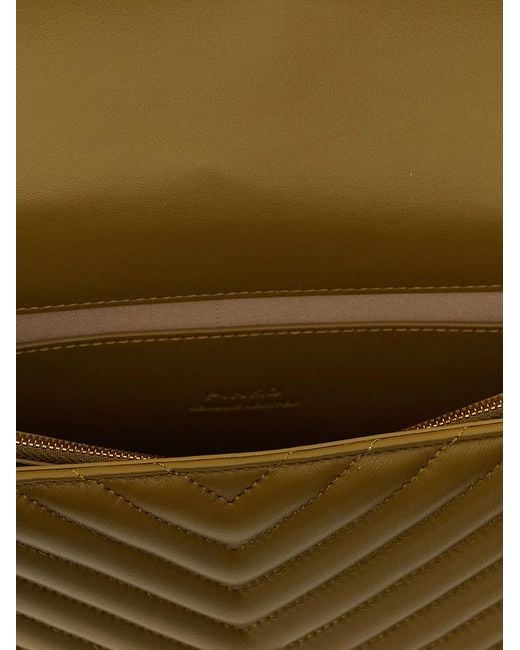 Pinko Metallic 'Love One Classic' Crossbody Bag