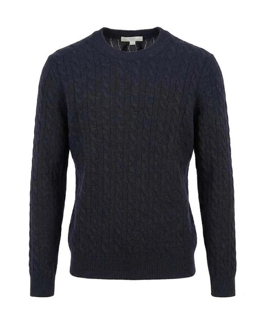 Malo Blue Cashmere Round Neck for men