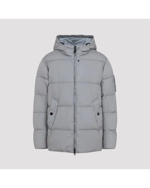 Stone Island Gray Logo Nylon Blouson Jacket for men