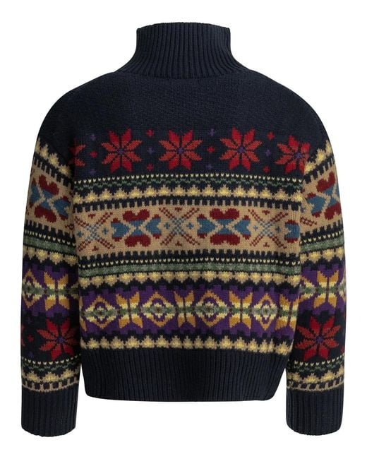 Polo Ralph Lauren Black Wool And Cashmere Turtleneck Sweater