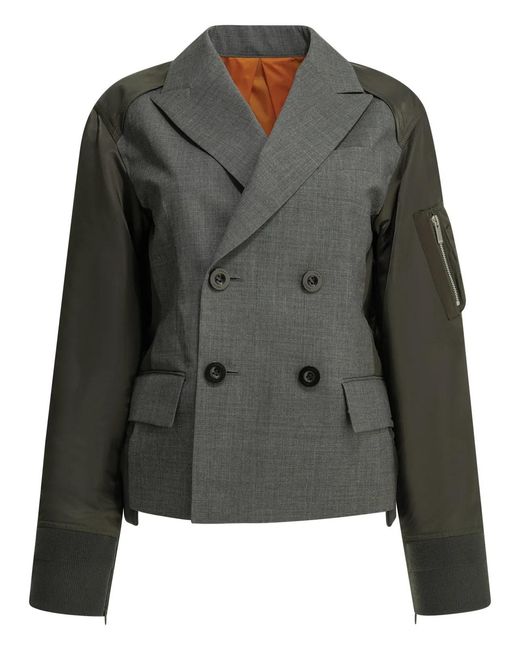 Sacai Black "X Nylon" Blazer
