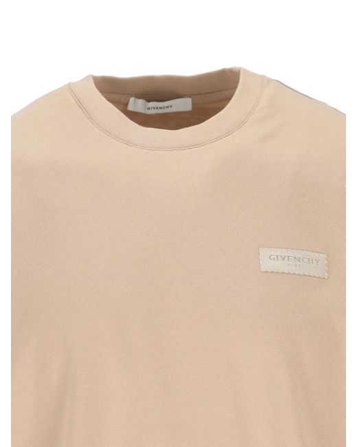 Givenchy Natural T-Shirt With Paris Gros Grain for men