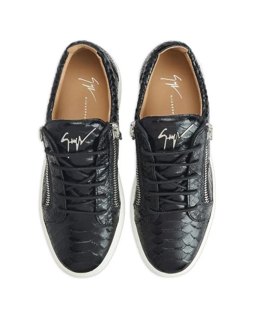 Giuseppe Zanotti Black Frankie Zip-Up Sneakers for men
