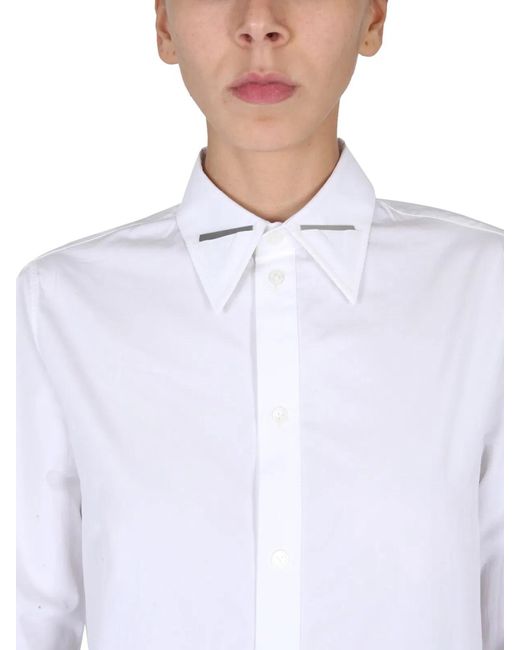 Bottega Veneta White Camicia Con Colletto A Punta