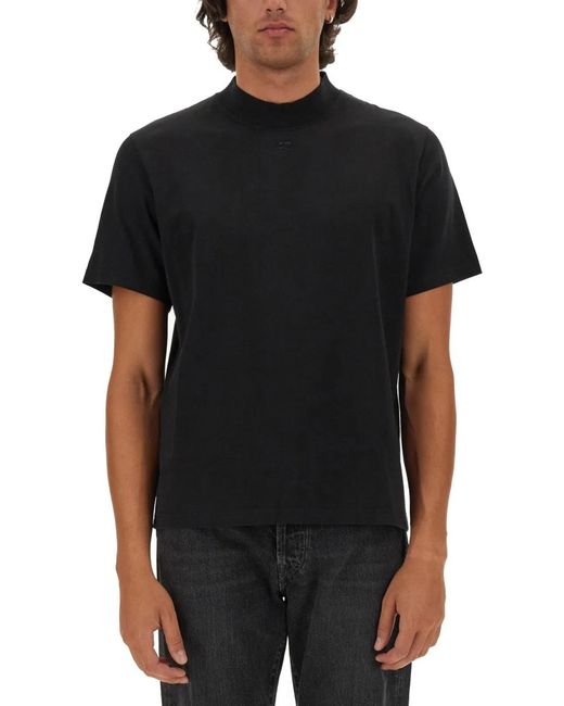 Courreges Black T-Shirt With Logo Detail for men