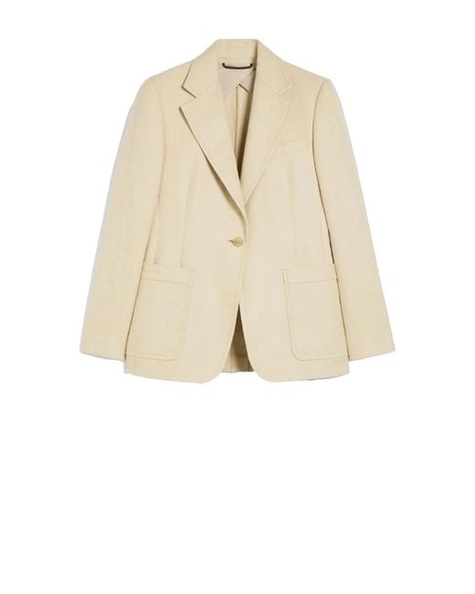 Weekend by Maxmara Natural Single Breasted Jacket Sand