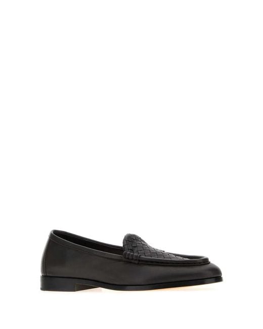 Bottega Veneta Black Dark Leather Silenzio Loafers