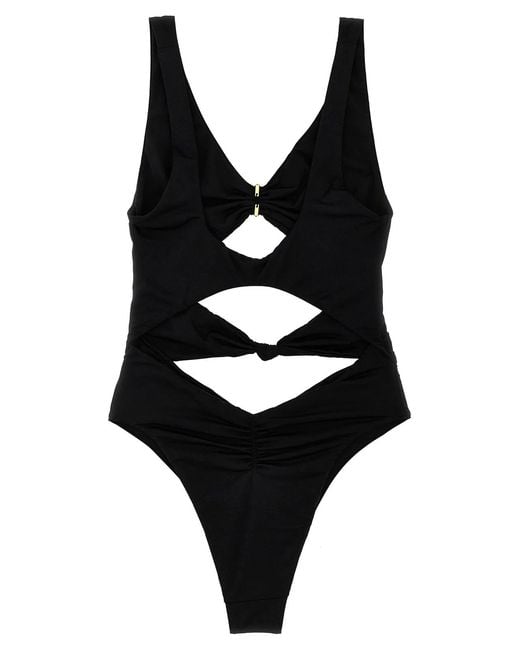 Elisabetta Franchi Black Knot One-Piece Swimsuit