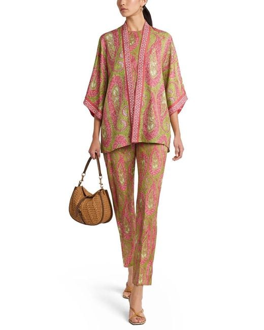 Etro Multicolor Paisley Foliage Pattern Top
