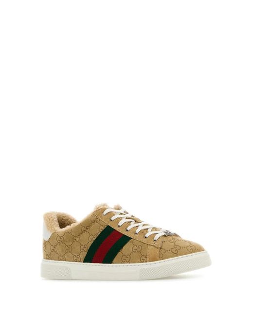Gucci Natural Suede Ace Sneakers for men