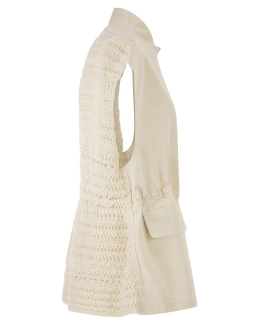 Fabiana Filippi Natural Dual-Material Waistcoat