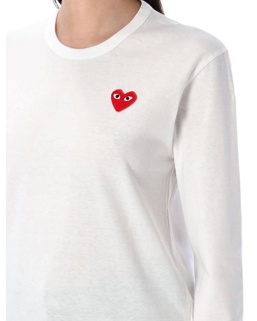 COMME DES GARÇONS PLAY White Heart Long-Sleeve T-Shirt
