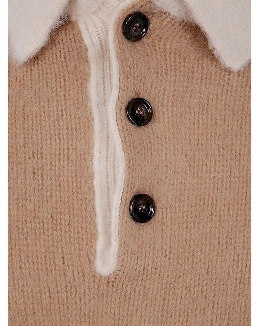 Aspesi Brown Polo Maglia Con Contrasto for men