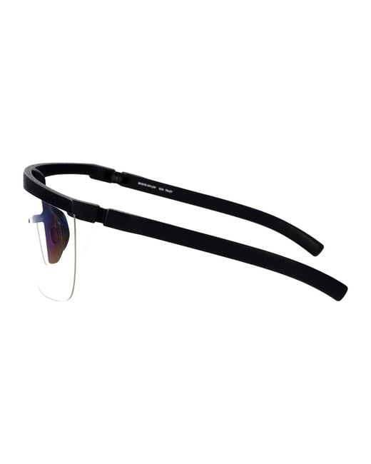 Mykita Black Md1 Pitch Clear Shield Acetate Glasses