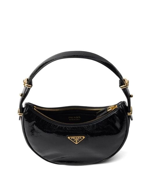Prada Black Arqué Patent Leather Bag