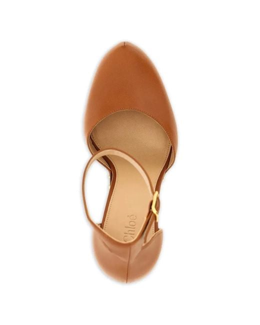 Chloé White Platform Pumps With Studs