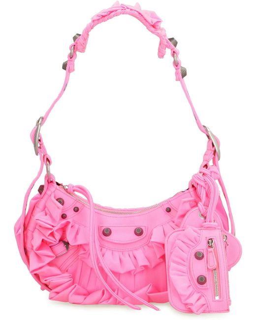 Balenciaga Pink Fluo Fabric Le Cagole Xs Shoulder Bag