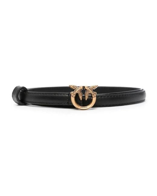 Pinko Black Leather Waist Belt