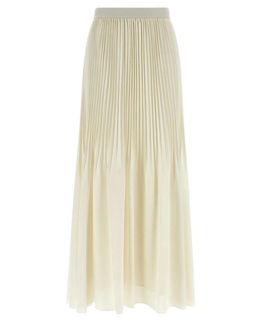 Twinset White Twin Set Pleated Skirt