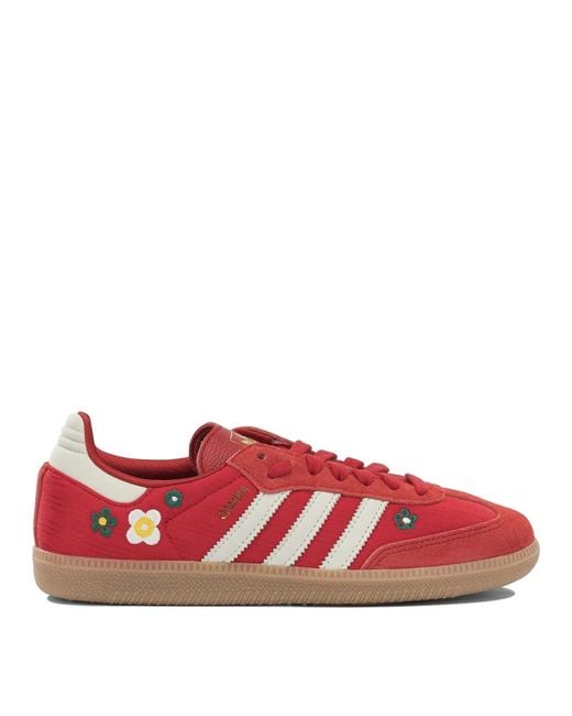 Adidas Originals Red X Liberty London Samba Og Leather Synthetic Rubber Sneakers