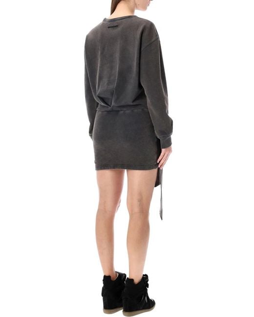 Isabel Marant Black Isabel Marant Etoile Marant Étoile Zae Cotton Mini Sweatshirt Dress