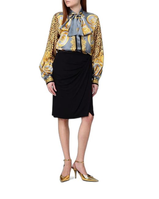 Versace Black Skirt Responsible Stretch Crepe Jersey