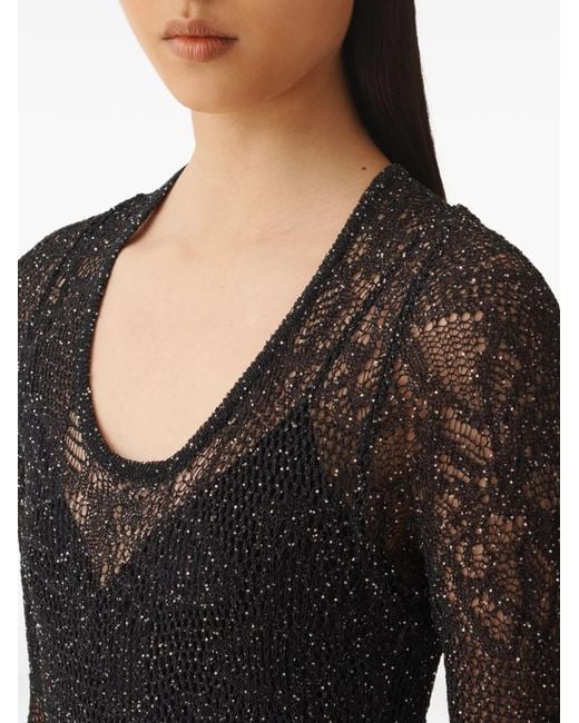 Fabiana Filippi Black Lace Long Dress