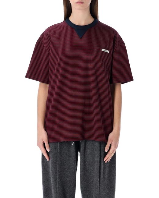 Prada Red Striped Oversized Jersey T-Shirt