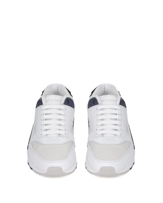 Saint Laurent White Calf Leather Sneakers for men