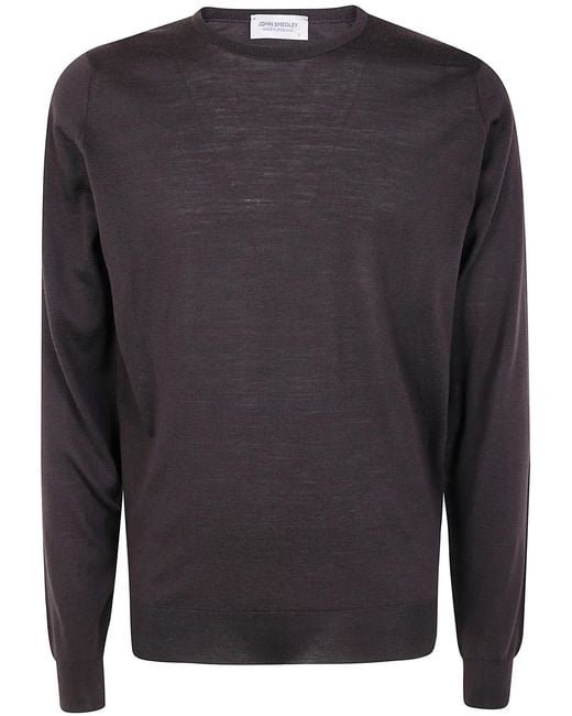 John Smedley Blue "Lundy" Round Neck Pullover for men