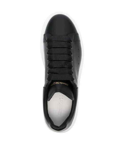 McQueen Black Leather Trainers