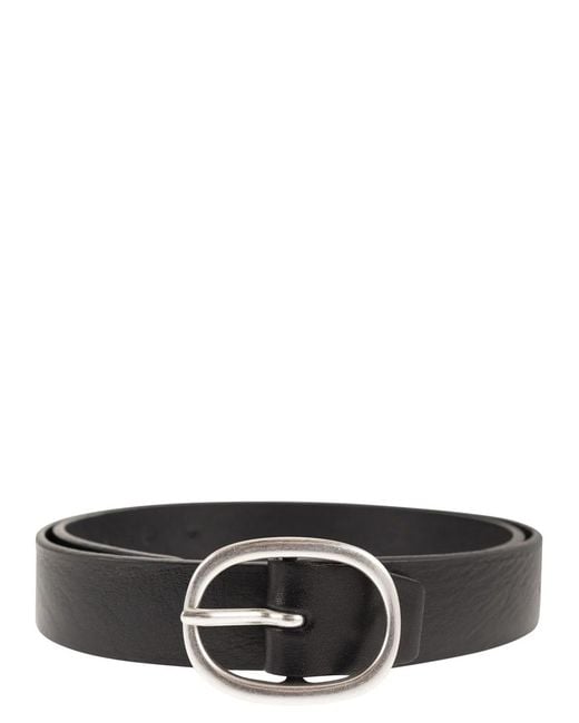 Alberto Luti Black Classic Full Grain Leather Belt for men