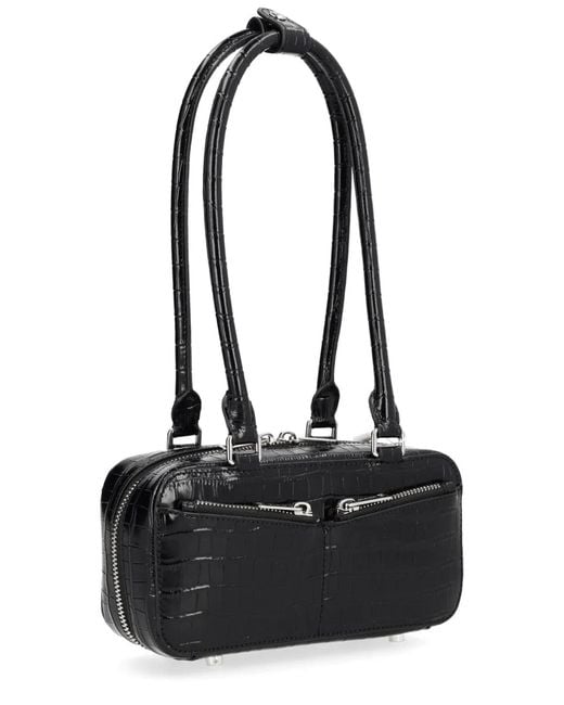 Self-Portrait Black Bag With Crocodile Effect