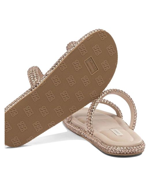 Casadei Pink Leather Rubber Sandals