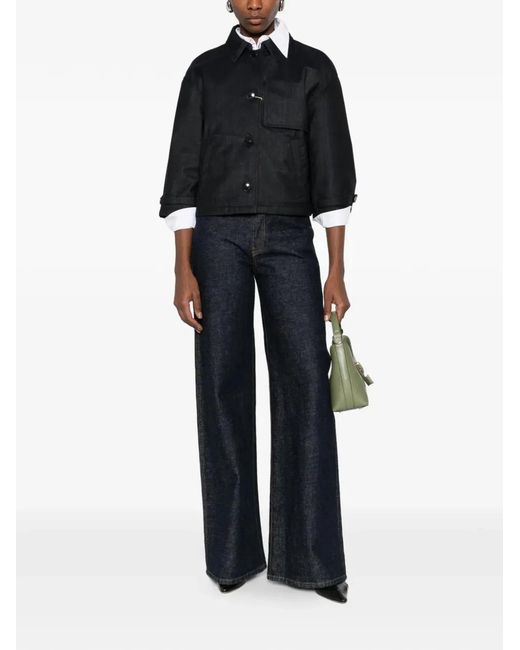 Herno Black Dark Wool Cape