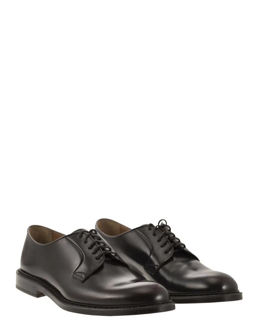 Doucal's Black Smooth Leather Derby for men