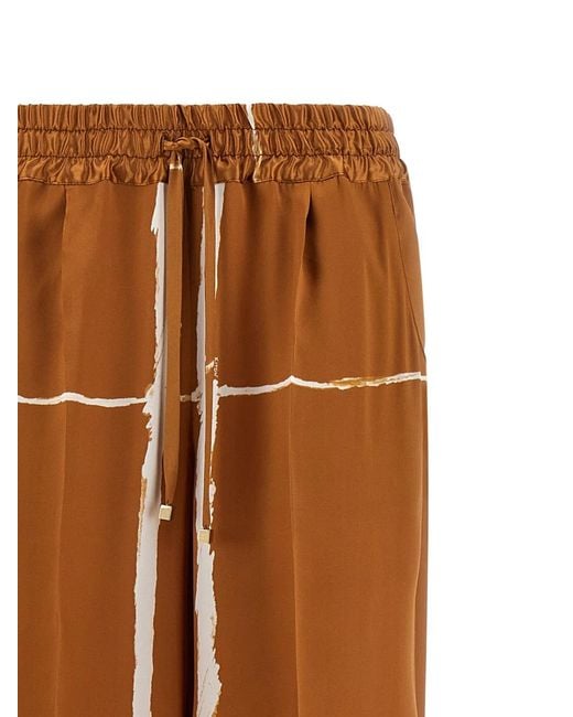 Kiton Brown Silk Pants
