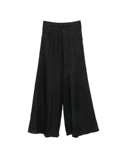 Semicouture Black Kym Linen Trousers