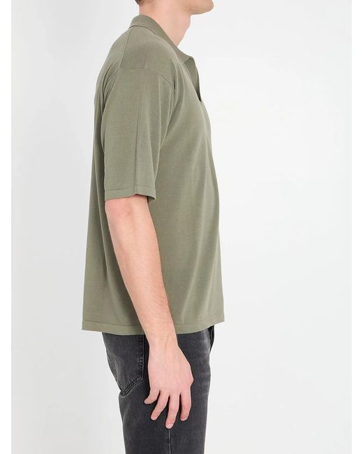 Roberto Collina Green Cotton Polo Shirt for men