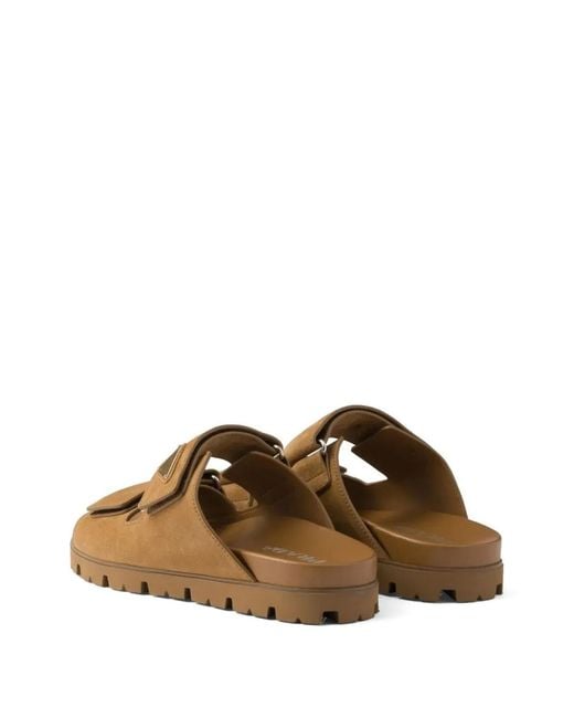 Prada Brown Suede Sandals for men