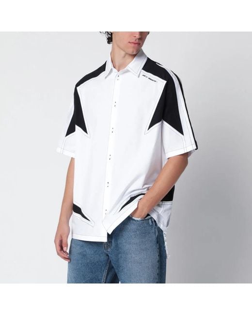 Off-White c/o Virgil Abloh Blue Offwhite/ Race Logo Star Bowling Shirt for men