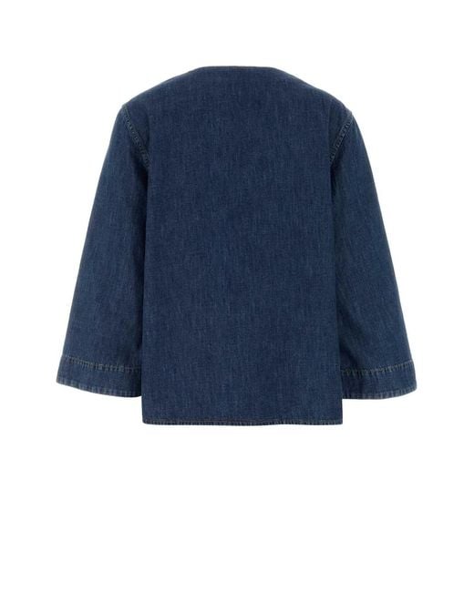 Valentino Garavani Blue Camicia M/Corte Denim