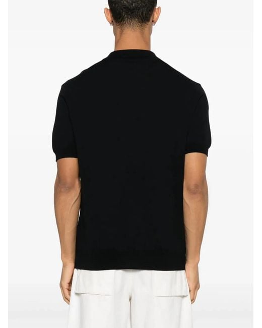Woolrich Black Knitted Polo for men