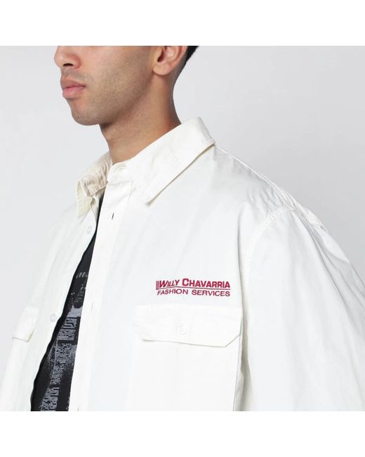 Willy Chavarria White Corcoran Cotton Shirt for men