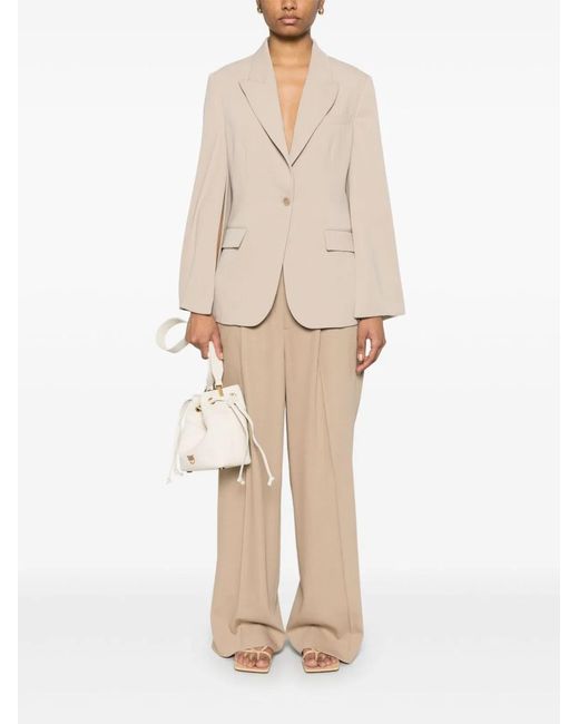 P.A.R.O.S.H. Natural Single-Breasted Blazer Jacket
