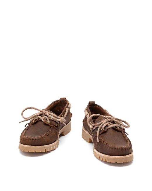 Golden Goose Deluxe Brand Brown "Cruise Loafer" Waxed Suede Upper With Decorative Laces Tank Sole for men