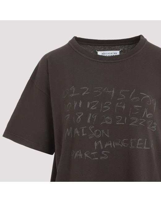 Maison Margiela Black Numerical Cotton T-Shirt