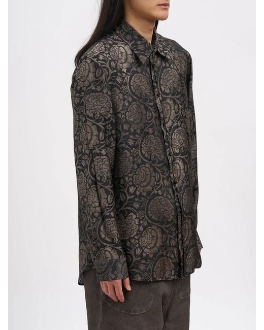 Uma Wang Gray Camicia Tab for men